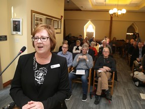 Jason Miller/The Intelligencer
Holly Dewar, chairperson of Belleville Downtown DocFest  organizing committee, informs council of the slate of diverse films to be shown at this year’s festival, which runs from March 2-4.