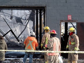 This is the site of the former Hillerich and Bradsby factory in Wallaceburg, Ont. after a fire on Saturday, December 30, 2017. The building is slated to be demolished soon. (File photo/Postmedia Services)