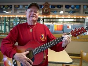 Veteran Sam Carr picked up a guitar to participate in a weekly music therapy class at Parkwood Institute’s Operational Stress Injury Clinic. “PTSD is lonely, distant from friends, depression, some events come back into your mind,” he said. “Music helps with concentration and anxiety. I pick up my guitar and try to practise whenever I need to. I really enjoy it.” (CHRIS MONTANINI\LONDONER)
