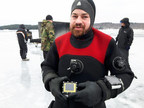 Supplied Photo
Kevin Brown prepares for his dive into the depths of Mazinaw Lake on Jan. 27.