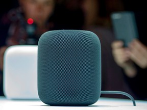 The Apple HomePod smart speaker is shown in this photo. Facebook is set to enter the market for voice-activated devices. (Getty Images)