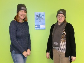 NeighbourLink's Corene Hayes and Brenda Cowan hope Sarnians will bundle up, lace up their boots and go for a long walk on Saturday, Feb. 24, as the community is host for its first-ever Coldest Night of the Year walk, a fundraiser for homeless, impoverished and working poor local families.
CARL HNATYSHYN/SARNIA THIS WEEK