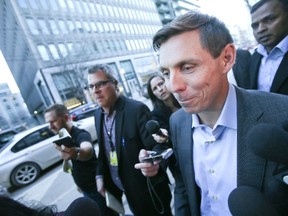Patrick Brown leaves the PC Party Headquarters on Adelaide St E. after he registers to run for the PC Party leadership race on Friday February 16, 2018 in Toronto. Veronica Henri/Toronto Sun/Postmedia Network