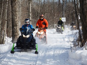Snowmobilers ride the trails during the Annual Family Snowmobile Rally on Feb. 17 (Peter Shokeir | Whitecourt Star).