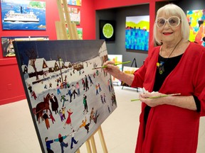 Audrey Cooper, owner of Art With Panache, didn’t start painting until she was well retired from her career as an entrepreneur. Now, the 90-year-old Londoner, a Creative Age London artist-in-residence, wants to share with other seniors the benefits of pursuing creativity in retirement. (CHRIS MONTANINI\LONDONER)