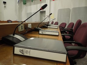 Budget books were laid out for Lambton County councilors detailing $214 million  in proposed spending in 2018. (Submitted photo)