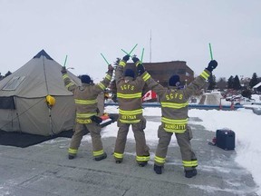 Photo supplied by Spruce Grove Fire Department
Three firefighters from Spruce Grove spent several days living and sleeping on the roof of the fire department as part of the Rooftop Campout campaign to raise money for Muscular Dystrophy research.