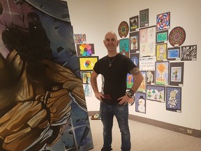 Will Graham, artist in residence with the London Arts Council, worked with students in Southwold whose art will be displayed in the St. Thomas-Elgin Public Art Centre along with other works of art by students all over the county. (Laura Broadley/Times-Journal)