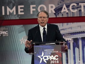 Vice President of the NRA Wayne LaPierre speaks during CPAC 2018 February 22, 2018 in National Harbor, Maryland. (Photo by Alex Wong/Getty Images)
