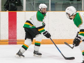 Amherstview Jets forward James O'Brien scored 8:22 into overtime as the Jets downed the Port Hope Panthers 5-4 in Game 1 of their Provincial Junior Hockey League Tod Division best-of-seven final on Saturday, March 10, 2018. (Tim Gordanier/The Whig-Standard/Postmedia Network)