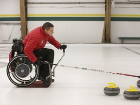 Mark Ideson, skip of the Canadian Paralympic curling team, was more of a hockey player and golfer until a helicopter crash made him an incomplete quadriplegic. He is skip of the Canadian curling team favoured to win gold at the Paralympic Games in PyeongChang. (Derek Ruttan/The London Free Press)