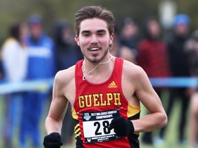 Guelph Gryphons' Connor Black of Forest, Ont., wins the OUA cross-country championship at Malden Park in Windsor, Ont., on Saturday, Oct. 28, 2017. (DAN JANISSE/Postmedia Network)