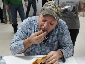 Bernard Morin devoured 11 pancakes earning him the champion of pancake eaters.