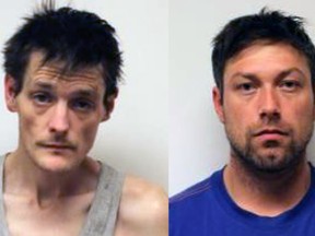 Calder Morley Smith (on left), 37, is wanted by Kingston Police in relation to a Jan. 31 robbery and Kevin William Harris, 36, is wanted in relation to a Feb. 19 robbery. Supplied photos