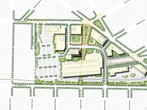 Urban Strategies Inc.’s proposed layout for the Grand Trunk Community Hub, as it appears in the draft master plan presented at Stratford’s Feb. 26 city council meeting.