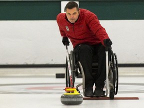 Londoner Mark Ideson, skip of the Canadian Paralympic curling team, is preparing to defend Canada’s gold medal at the Paralympics in South Korea next week. (Derek Ruttan/Postmedia News)