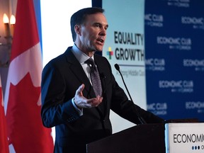 Minister of Finance Bill Morneau participates in a post-budget discussion at the Economic Club of Canada in Ottawa on Wednesday, Feb. 28, 2018. THE CANADIAN PRESS/Justin Tang