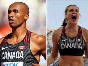 Damian Warner and Alysha Newman. (File photos)