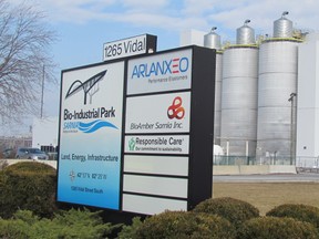 BioAmber's plant in Sarnia, Ont., is shown in this file photo. The New York Stock Exchange gave notice this week it is delisting the company's stock. (File photo)