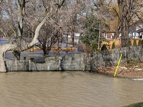 The Ontario government announced late Friday afternoon it has activated the Disaster Recovery Assistance for Ontarians program in flood-affected areas in the communities of Chatham and Thamesville. The photograph from Feb. 25 shows flooded backyards in Chatham. File photo/Postmedia Network