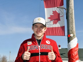 Monkton’s Corbyn Smith is all systems go in his attempt at winning the gold medal in sledge hockey for Canada’s Paralympic team in PyeongChang, South Korea from March 9-17. Prior to his departure Feb. 28 from his proud village – most of which is decorated in red and white (a few months early for Canada Day!) – Smith, 19, said he’s got one goal in mind and that’s bringing home the gold medal. Judging by the outstanding community support, there’s no way Smith won’t succeed! Good luck, Corbyn! ANDY BADER/MITCHELL ADVOCATE