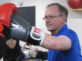 Reed Pletch throws a punch during a Rock Steady Boxing session at Ironworks Fitness. The program designed for individuals with Parkinson's disease has been offered at the Point Edward gym since the fall.
Paul Morden/Sarnia Observer/Postmedia Network