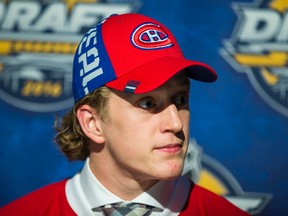 Montreal Canadiens draft pick Michael Pezzetta appears on the second day of the NHL draft at the First Niagara Center in Buffalo, N.Y., on Saturday, June 25, 2016. (Ernest Doroszuk/Toronto Sun/Postmedia Network )