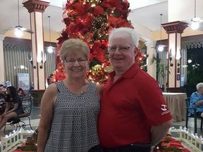 Brian Sockett, 72 and his wife Ellen, one month before he died from complications from pneumonia after his family and insurer tried for two weeks, unsuccessfully, to have him returned from a vacation in the Dominican Republic to a hospital in the Toronto region, where the couple had lived.