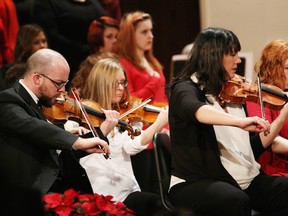 The Sudbury Symphony Orchestra perform a number at a Christmas concert at Glad Tidings Tabernacle in 2014. (John Lappa/Sudbury Star)