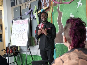 Ian Keteku expressed himself all week as he looked to inspire SWAC students to do the same. (Chris Funston/ Sentinel-Review)