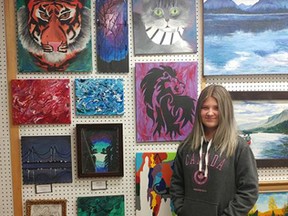 Evangeline Bradbury of Rodney is shown with her artwork at Romantic Designs Artist Studio in St. Thomas. Handout/Postmedia Network