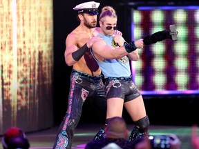 Fandango and Canadian Tyler Breeze, better known as Breezango, in WWE action recently. (World Wrestling Entertainment photo)