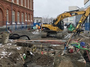 BRUCE BELL/THE INTELLIGENCER
Construction crews are wasting little time after Phase 3B of Build Belleville launched last week. Crews are currently working on McAnnany Street and will move to Market and Front Streets as construction progresses. The project is expected to wind up in October.