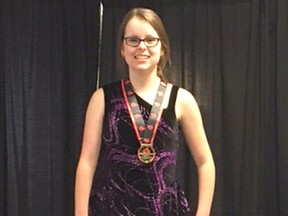 Ripley Huron Skating Club's Brooke Thomas achieved gold in her freeskate on Dec 3, 2017 at the Special Olympics West competition.