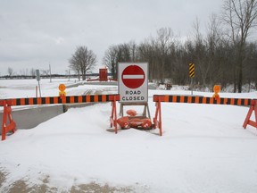 A culvert on Mollard Line was closed last week due to structural concerns. (Scott Nixon/Exeter Lakeshore Times-Advance)