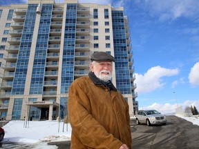 Barrett Court resident Jim Armstrong near an area outside his apartment building on Tuesday February 6 2018 where a proposed Kingston Transit bus stop will be added in 2020 or 2021. Ian MacAlpine/Kingston Whig-Standard/Postmedia Network