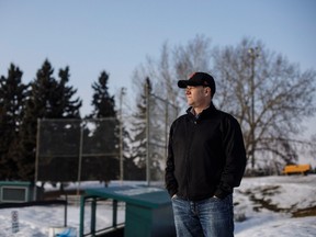 Softball coach Pete Howell pictured in Edmonton Alta, on Wednesday March 21, 2018. Howell quit coaching after learning a 15-year-old transgender girl would have to provide medical documentation of gender reassignment. THE CANADIAN PRESS/Jason Franson