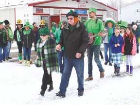 The St. Patrick’s Day parade in Carmangay was led by Doreen and Don Miller this year.  Jasmine O'Halloran Vulcan Advocate