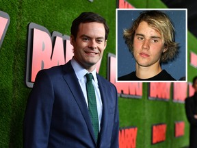 Bill Hader attends the premiere of HBO's "Barry" at NeueHouse Hollywood on March 21, 2018 in Los Angeles, California. (Photo by Emma McIntyre/Getty Images) and Justin Bieber. (Adriana M. Barraza/WENN.com)