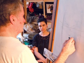 Local artist Ray Laporte is preparing a series of sketches and paintings of his friend, Sylvie Gravelle, for his Mona NISA exhibition at the North Forte Gallery at 122 Durham St. from March 26-29. (John Lappa/Sudbury Star)