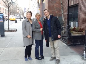 Kendra Jordison, from Little Current, and Jacob Maxwell, from Bailey Line Road, take in the sights and sounds of Manhattan with columnist Bonnie Kogos. (Photo supplied)