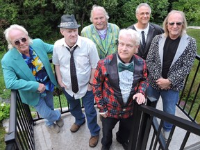 Crackerjack Palace consists of Dan Munro (left), bass and guitar; Barry Klein, guitar/vocals; Lyle Denny, bass and guitar; Mark Diotallevi, keyboards/vocals; Grant Heywood, drums/vocals; and in front, Tom Elliott, vocals. SUBMITTED