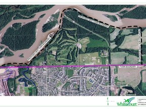 A map of the proposed annexation, which would take the northern boundary for Whitecourt up along the Athabasca River (Peter Shokeir | Whitecourt Star).