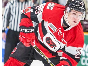 Belleville native and former Wellington Dukes forward Shaw Boomhower of the Ottawa 67's. (Postmedia Network photo)