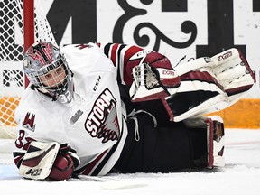Belleville native Anthony Popovich of the Guelph Storm. (Aaron Bell/OHL Images)
