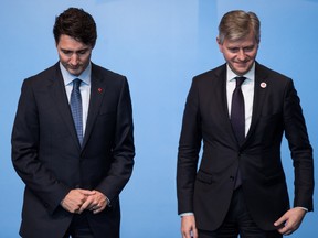 THE CANADIAN PRESS/Darryl Dyck
Prime Minister Justin Trudeau, left, and United Nations Under-Secretary-General for Peacekeeping Operations Jean-Pierre Lacroix stand together before presenting the 2017 UN Military Gender Advocate of the Year award, during the 2017 United Nations Peacekeeping Defence Ministerial conference in Vancouver, B.C., on Wednesday November 15, 2017.