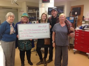 Submitted photo by Melanie Fida
Pictured here in the emergency department at PECMH, from left, are Susan Law, director on the PECMH Foundation Board, Briar Boyce, communications co-ordinator with the foundation, Jessie Armstrong and Chris Armstrong, proprietors of LOHA Farms, and Nancey Lough, a registered nurse in the emergency department.