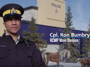 RMCP Cpl. Ron Bumbry helped with an April Fool’s prank about drivers facing a hefty $320 fine if they did not wave at other drivers who had let them into traffic.