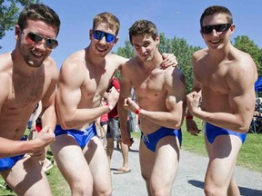 As the speedo reveals, men are usually more comfortable with their bodies that women.