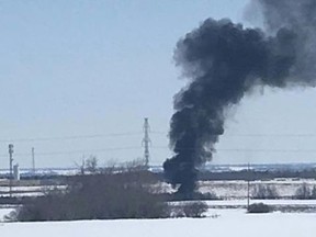 A garage fire around 25 minutes north of Strathcona County resulted in one man being injured, facing multiple burns.

Photo Supplied